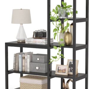 5-Tier Bookshelf, Ladder Conner Bookshelves Etagere Bookcase, 8 Shelves Display Rack Storage Shelf for Living Room and Office Black