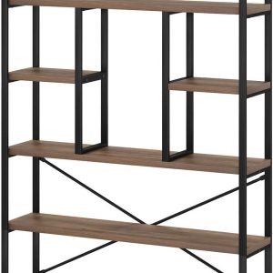 6 Tier Tall Bookshelf, Modern Large Wide Book Rack Storage, Open Display Book Shelf Organizer for Bedroom Living Room Office Oak