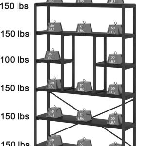 6 Tier Tall Bookshelf, Modern Large Wide Book Rack Storage, Open Display Book Shelf Organizer for Bedroom Living Room Office Black