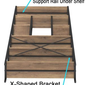 6 Tier Tall Bookshelf, Modern Large Wide Book Rack Storage, Open Display Book Shelf Organizer for Bedroom Living Room Office Oak